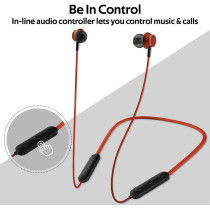 Promate Wireless Earphones, Dynamic Neckband Bluetooth v5.0 Magnetic Closure Secure Fit Headphones, Bali Maroon