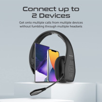 Promate Wireless Bluetooth Mono Headset with Mic, Built-In Controls and Multiple Connectivity, Engage-Pro