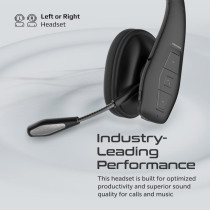 Promate Wireless Bluetooth Mono Headset with Mic, Built-In Controls and Multiple Connectivity, Engage-Pro