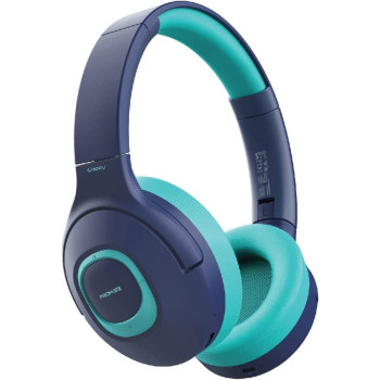 Promate Kids Wireless Headphones, Hi-Definition On-Ear Wired/Wireless Foldable Headset, Aqua