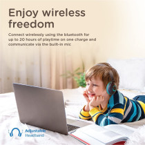 Promate Kids Wireless Headphones, Hi-Definition On-Ear Wired/Wireless Foldable Headset, Aqua