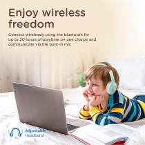 Promate Kids Wireless Headphones, Hi-Definition On-Ear Wired/Wireless Foldable Headset, Bubblegum