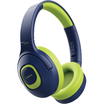 Promate Kids Wireless Headphones, Hi-Definition On-Ear Wired/Wireless Foldable Headset, Emerald