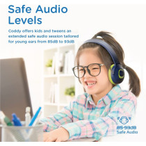 Promate Kids Wireless Headphones, Hi-Definition On-Ear Wired/Wireless Foldable Headset, Emerald