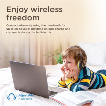 Promate Kids Wireless Headphones, Hi-Definition On-Ear Wired/Wireless Foldable Headset, Emerald