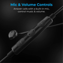 Promate Earbuds with Lightning Connector, In-Ear Apple MFi Certified Mono Earphone, Black