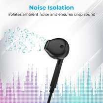 Promate Earbuds with Lightning Connector, In-Ear Apple MFi Certified Mono Earphone, Black