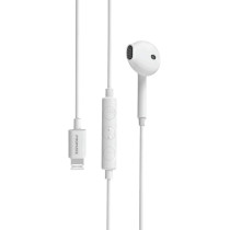 Promate Earbuds with Lightning Connector, In-Ear Apple MFi Certified Mono Earphone, White