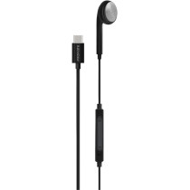 Promate Earbuds with USB-C Connector, Ergonomic In-Ear USB-C HD Mono Earphone with Mic, Black