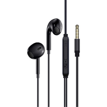 Promate Wired Earphones, Ergonomic In-Ear HD Bass Boost Earbuds with Mic, Noise Isolation, Phonic Black