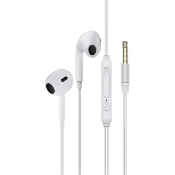 Promate Wired Earphones, Ergonomic In-Ear HD Bass Boost Earbuds with Mic, Noise Isolation, Call Function,Phonic White