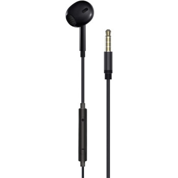 Promate Mono Earbud, Ergonomic In-Ear HD Wired Mono Earphone with Dynamic 13mm Drivers, Buzz Black