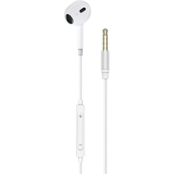 Promate Mono Earbud, Ergonomic In-Ear HD Wired Mono Earphone with Dynamic 13mm Drivers, Buzz White