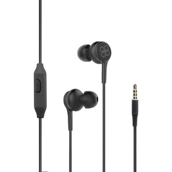 Promate Wired Earphones, Lightweight 3.5mm In-Ear Earbuds Headphones with Noise Isolation, Duet Black