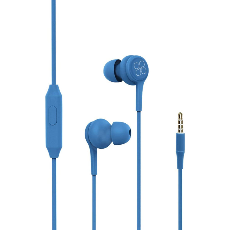 Promate Wired Earphones, Lightweight 3.5mm In-Ear Earbuds Headphones With Noise Isolation, Duet Blue