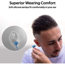 Promate Wired Earphones, Lightweight 3.5mm In-Ear Earbuds Headphones With Noise Isolation, Duet Blue