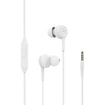 Promate Wired Earphones, Lightweight 3.5mm In-Ear Earbuds Headphones with Noise Isolation, Duet White