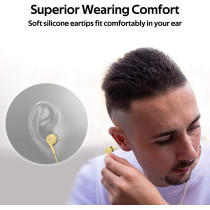Promate Wired Earphones, Lightweight 3.5mm In-Ear Earbuds Headphones with Noise Isolation, Built-In Microphone, Duet Yellow