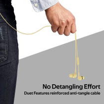 Promate Wired Earphones, Lightweight 3.5mm In-Ear Earbuds Headphones with Noise Isolation, Built-In Microphone, Duet Yellow