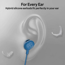 Promate In-Ear Headphones, Premium Audio Enhanced Wired Earphones with Dynamic HD Driver, Hi-Res Built-In Mic, ICE Blue
