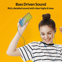 Promate In-Ear Headphones, Premium Audio Enhanced Wired Earphones with Dynamic HD Driver, Hi-Res Built-In Mic, ICE Blue