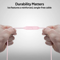 Promate In-Ear Headphones, Premium Audio Enhanced Wired Earphones with Dynamic HD Driver, ICE Pink