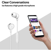 Promate In-Ear Headphones, Premium Audio Enhanced Wired Earphones with Dynamic HD Driver, ICE White