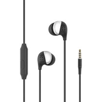Promate In-Ear Earbuds Headphones, Universal HD Stereo Wired Earphones with Built-In Mic, In-Line Control, Comet Black