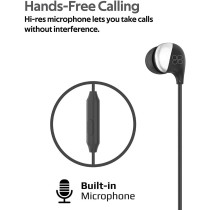 Promate In-Ear Earbuds Headphones, Universal HD Stereo Wired Earphones with Built-In Mic, In-Line Control, Comet Black