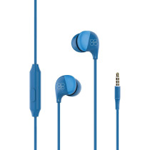 Promate In-Ear Earbuds Headphones, Universal HD Stereo Wired Earphones with Built-In Mic, In-Line Control, Comet Blue