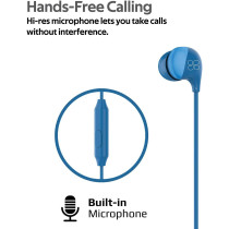 Promate In-Ear Earbuds Headphones, Universal HD Stereo Wired Earphones with Built-In Mic, In-Line Control, Comet Blue