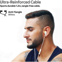 Promate In-Ear Earbuds Headphones, Superior Sound Quality and 1.2m Tangle-Free Cord for Smartphones, Tablets, Pc, Comet Gold