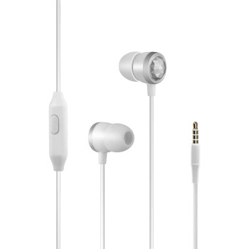 Promate In-Ear Wired Headphones, Premium Metallic Hi-Fi Stereo Wired Earphone with Built-in Mic, Ingot Silver