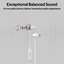 Promate In-Ear Wired Headphones, Premium Metallic Hi-Fi Stereo Wired Earphone with Built-in Mic, Ingot Silver