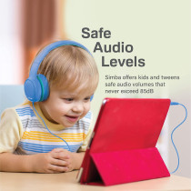 Promate Kids Headphones, On-Ear Foldable Wired Headset with Safe Volume Limited, Simba Aqua