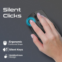 Promate Wireless Mouse, 6 Programmable Buttons, USB Nano Receiver and 10m Working Distance for MacBook Air, Samit Black