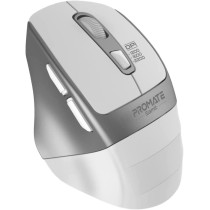 Promate Wireless Mouse, Ergonomic Silent Click Optical 2.4GHz Cordless Mice with Adjustable 2200DPI, Samit White