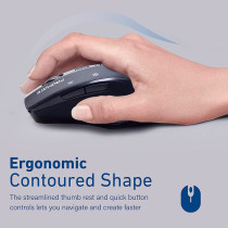 Promate 2.4G Wireless Mouse, High Precision 1600DPI Optical Cordless Mouse with USB Nano Receiver, Black