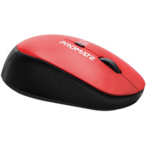 Promate 2.4G Wireless Mouse, Professional Precision Tracking Comfort Grip Mouse with USB Nano Receiver, Red
