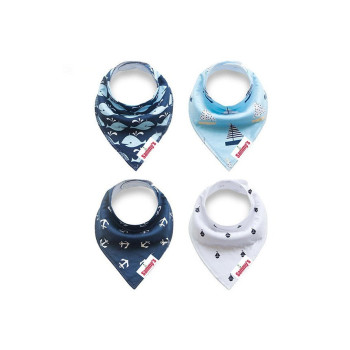 Eazy Kids Bandana Bibs Set of 4 - Organic Cotton - Anchor Ships