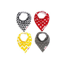 Eazy Kids Bandana Bibs Set of 4 - Organic Cotton - Triangle Dots