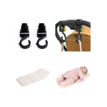 Sunveno Rotating Stroller Hooks and Diaper Changing Pad Combo