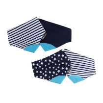 Eazy Kids Reversible 2in1 Teething Bib - Stars and Strips-Navy Blue 
