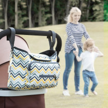 Sunveno Baby Stroller Organizer/Bag - Yellow wave