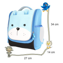 Nohoo Jungle Kids School Bag - Sapiential Bear Blue