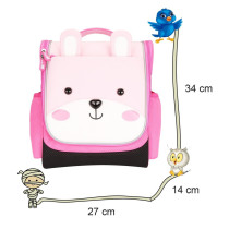 Nohoo Jungle Kids School Bag - Sapiential Bear Pink