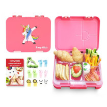 Eazy Kids 6 & 4 Convertible Bento Lunch Box - Unicorn Pink
