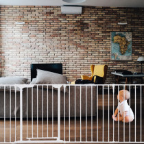 Baby Safe Convertible Playpen with Mat - White