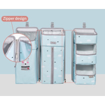 Sunveno Baby Bedside Portable Crib Organizer - Blue