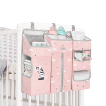 Sunveno Baby Bedside Portable Crib Organizer - Pink